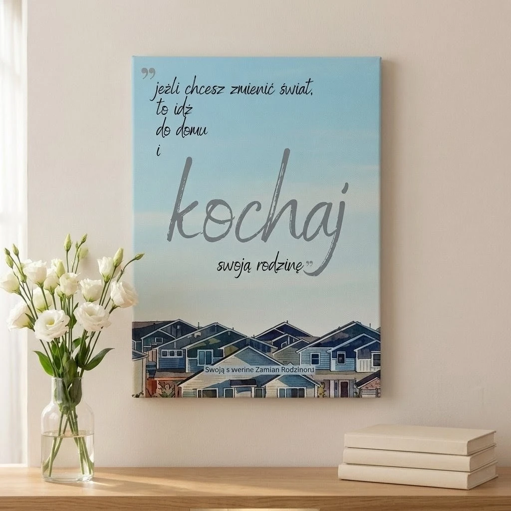 Plakat o rodzinie – "Kochaj swoją rodzinę"
